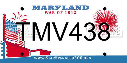 TMV438 Maryland License Plate