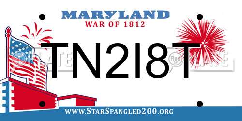 TN2I8T Maryland License Plate