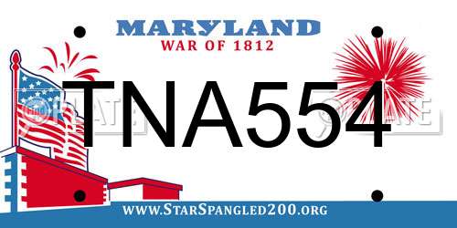 TNA554 Maryland License Plate
