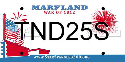 TND25S Maryland License Plate
