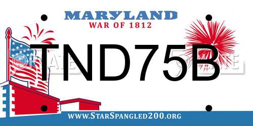 TND75B Maryland License Plate