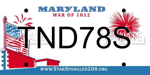 TND78S Maryland License Plate