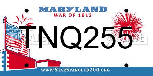 TNQ255 Maryland License Plate
