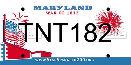 TNT182 Maryland License Plate