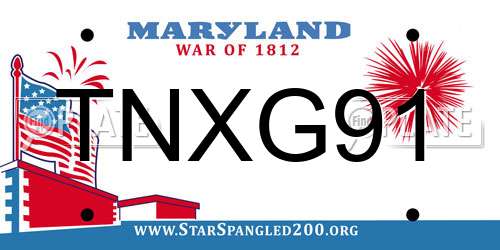 TNXG91 Maryland License Plate
