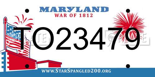 TO23479 Maryland License Plate