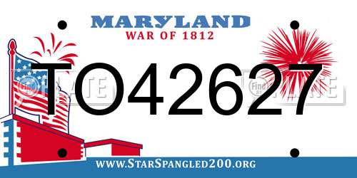 TO42627 Maryland License Plate