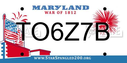 TO6Z7B Maryland License Plate