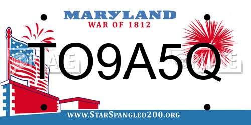 TO9A5Q Maryland License Plate