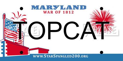 TOPCAT Maryland License Plate