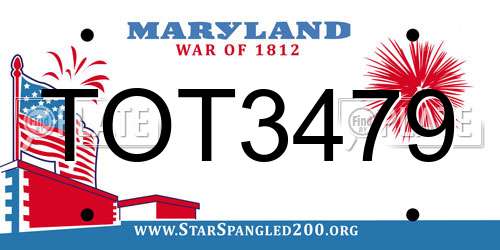 TOT3479 Maryland License Plate