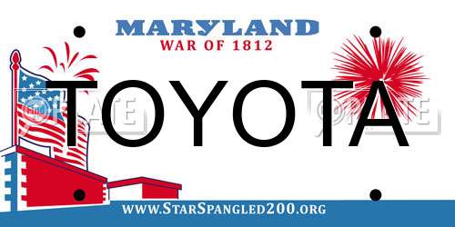 TOYOTA Maryland License Plate