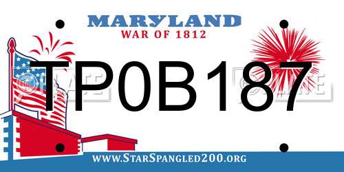 TP0B187 Maryland License Plate