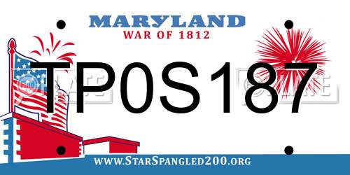TP0S187 Maryland License Plate