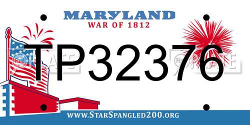 TP32376 Maryland License Plate