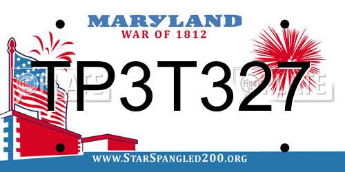 TP3T327 Maryland License Plate