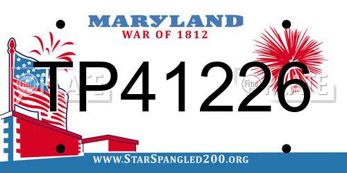 TP41226 Maryland License Plate