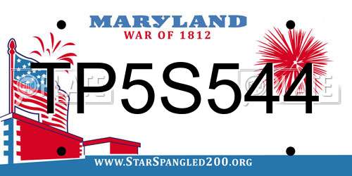TP5S544 Maryland License Plate
