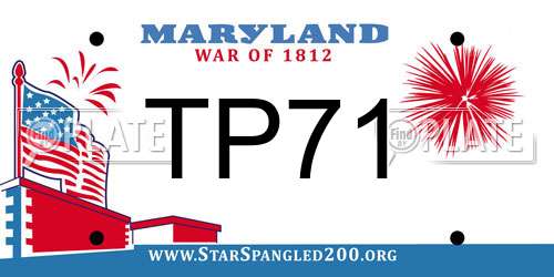 TP71 Maryland License Plate