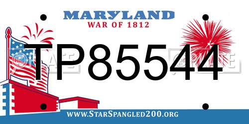 TP85544 Maryland License Plate
