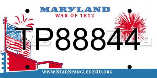 TP88844 Maryland License Plate