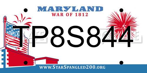 TP8S844 Maryland License Plate