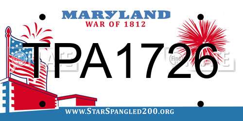 TPA1726 Maryland License Plate