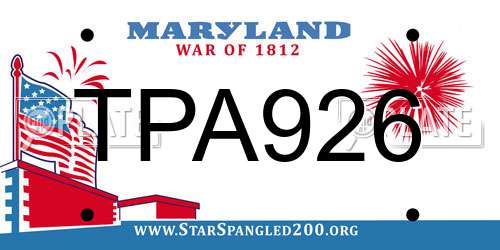 TPA926 Maryland License Plate