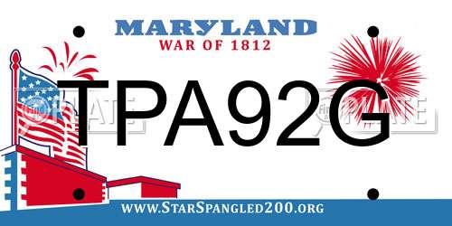 TPA92G Maryland License Plate