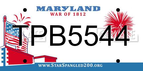 TPB5544 Maryland License Plate