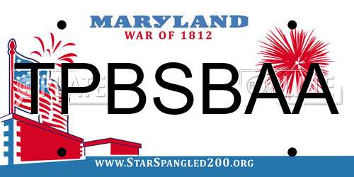 TPBSBAA Maryland License Plate