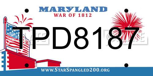 TPD8187 Maryland License Plate