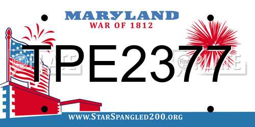 TPE2377 Maryland License Plate