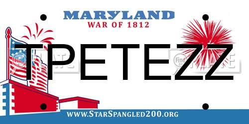 TPETEZZ Maryland License Plate