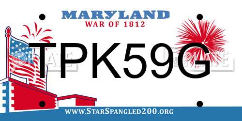 TPK59G Maryland License Plate