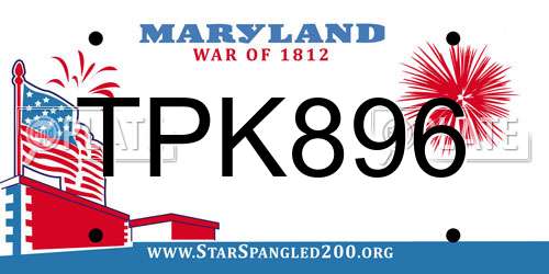 TPK896 Maryland License Plate