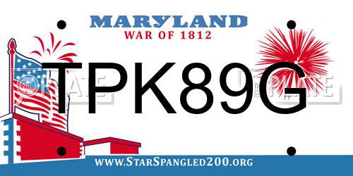 TPK89G Maryland License Plate