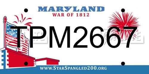 TPM2667 Maryland License Plate