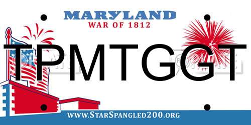 TPMTGGT Maryland License Plate