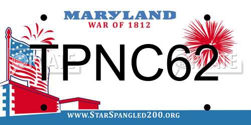 TPNC62 Maryland License Plate