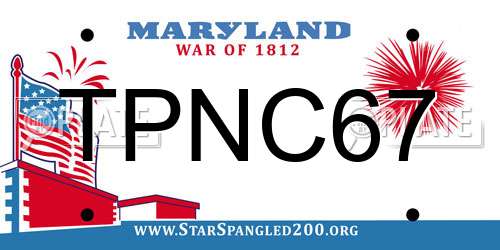 TPNC67 Maryland License Plate
