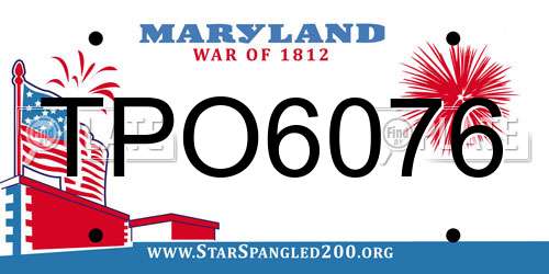 TPO6076 Maryland License Plate