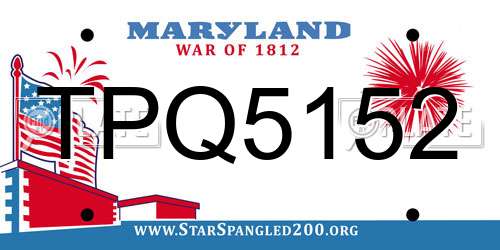 TPQ5152 Maryland License Plate