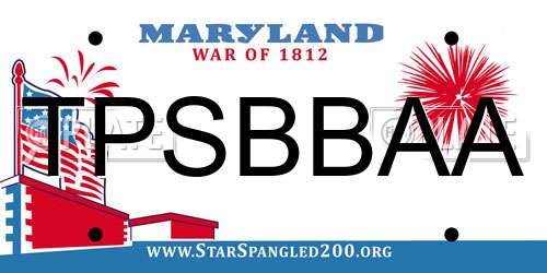 TPSBBAA Maryland License Plate