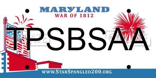 TPSBSAA Maryland License Plate