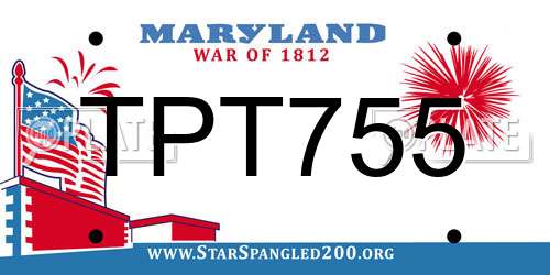 TPT755 Maryland License Plate