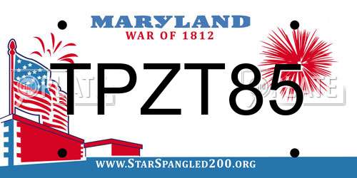 TPZT85 Maryland License Plate