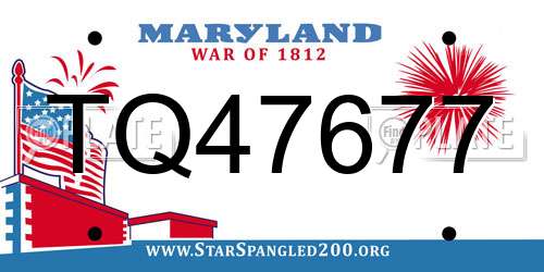 TQ47677 Maryland License Plate