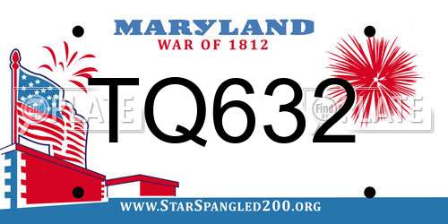 TQ632 Maryland License Plate