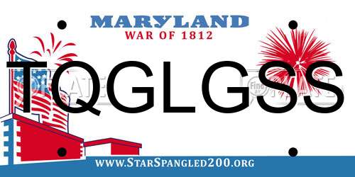 TQGLGSS Maryland License Plate